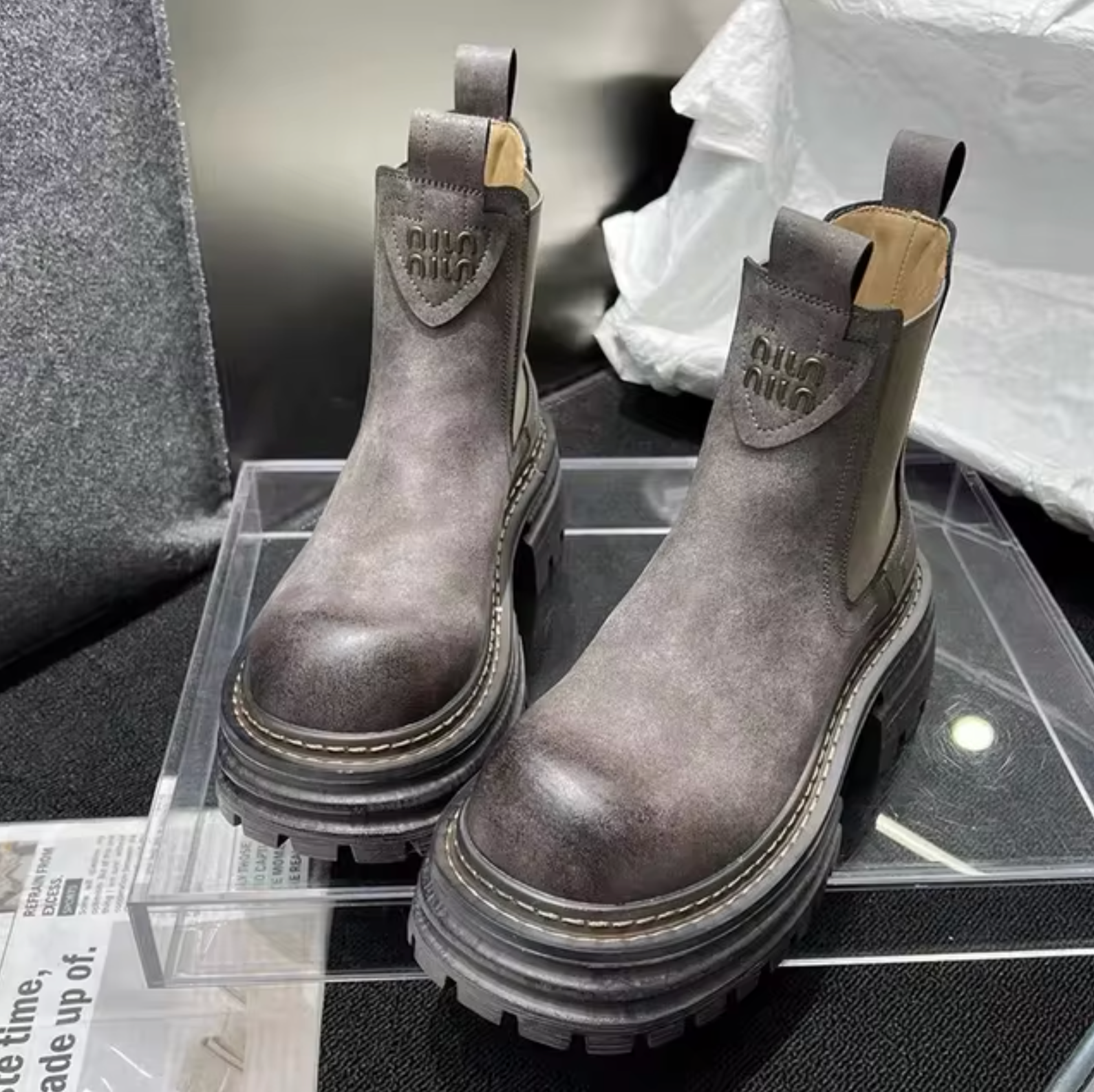 – Chunky platform ankle boots
