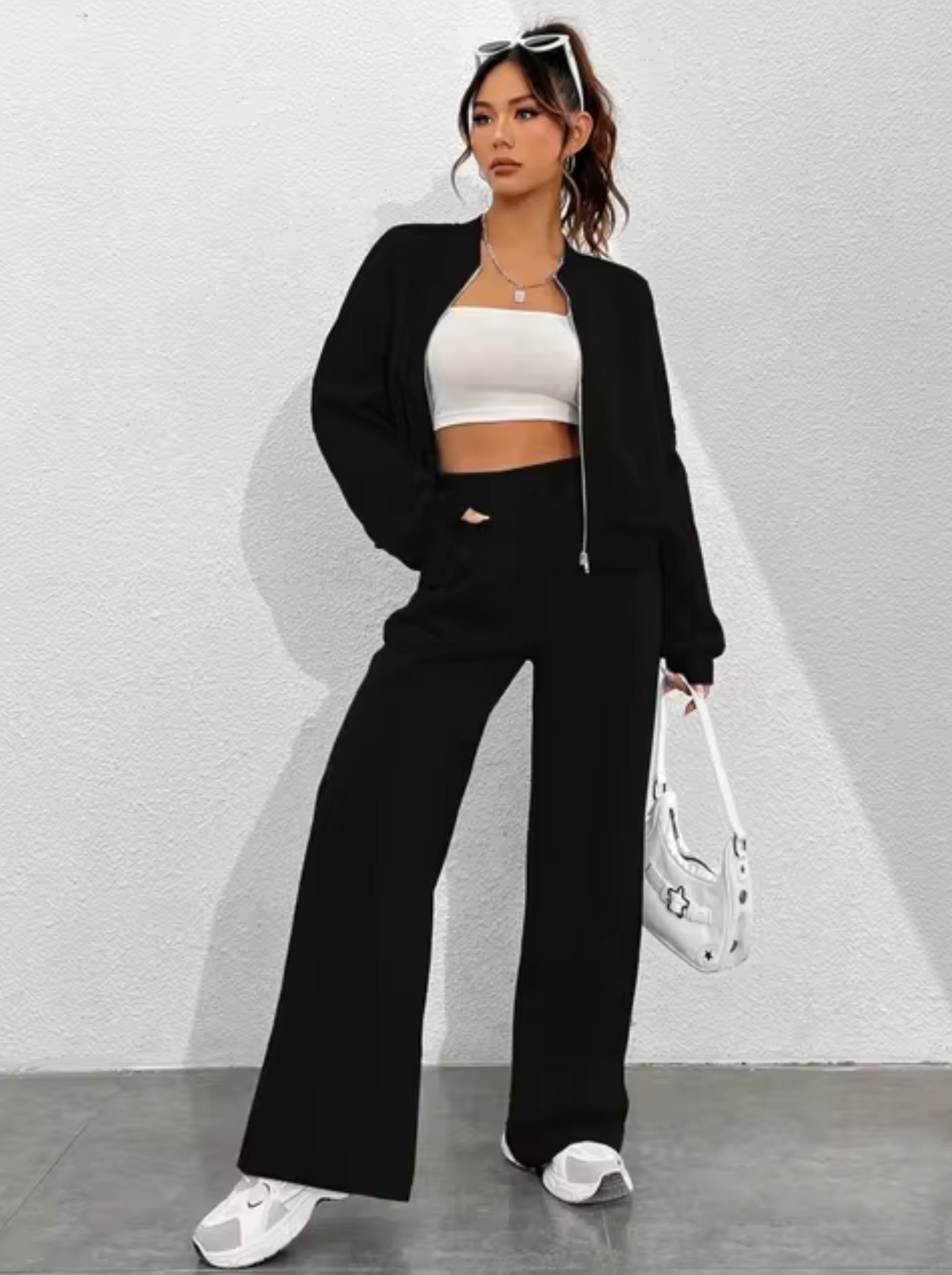 Valenzora | Cotton bomber jacket and pantsuit