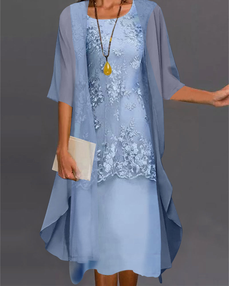 Valenzora | Elegantes zweiteiliges Chiffonkleid