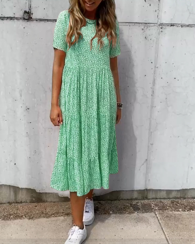 Valenzora | Kurzärmeliges Blumenkleid