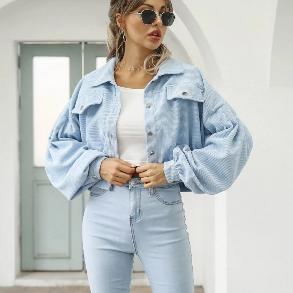 Valenzora | Sky Blue Simple Windproof Women's Summer Jacket