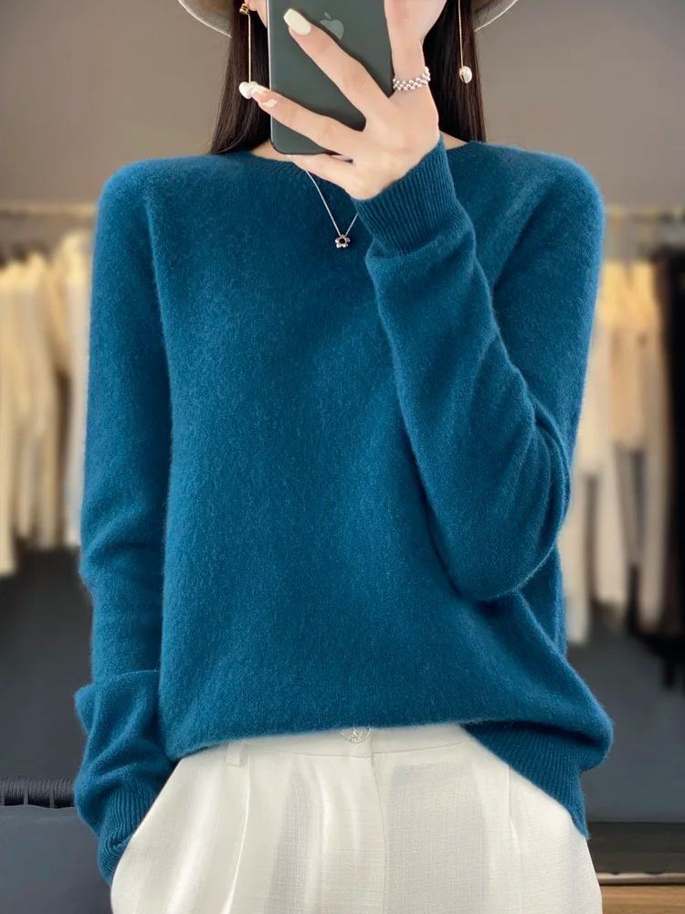 Valenzora | Damen Kaschmirpullover, Rundhals, Weicher und Eleganter Strickpullover
