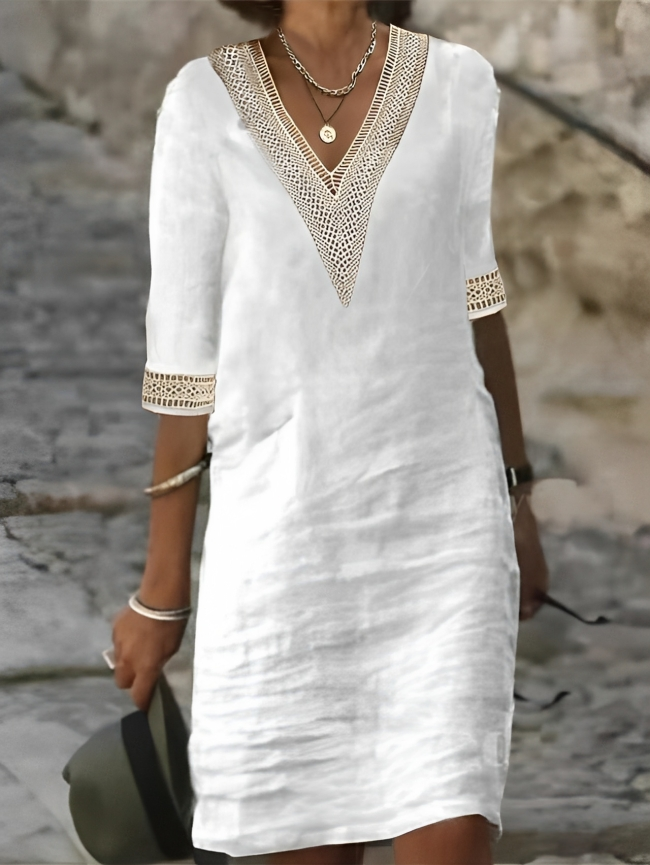 Valenzora | Chic cotton-linen dress for women