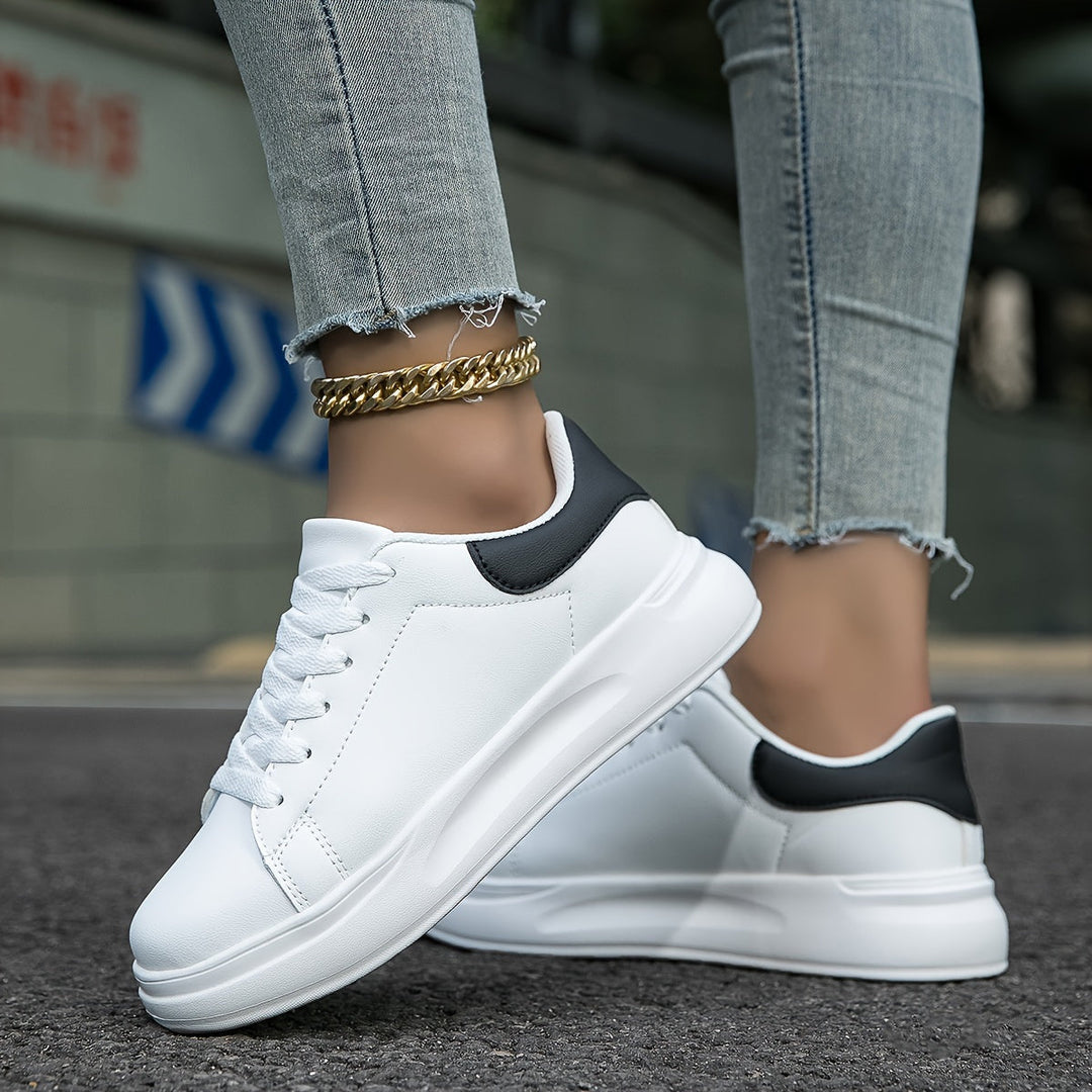 Valenzora | Women's Leather Sneakers White Sporty Women's Shoes