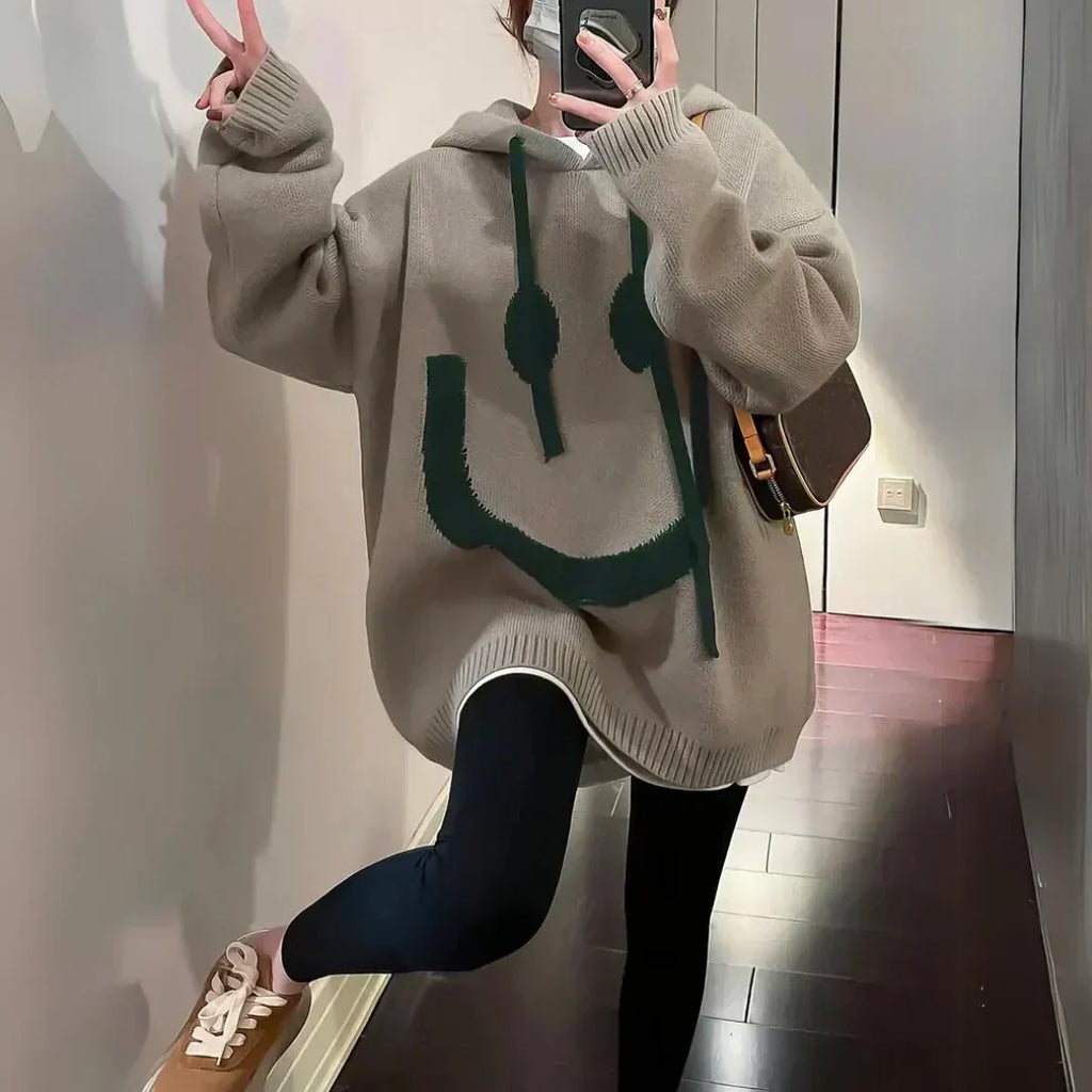 Valenzora | Langer Smiley Pullover für Damen