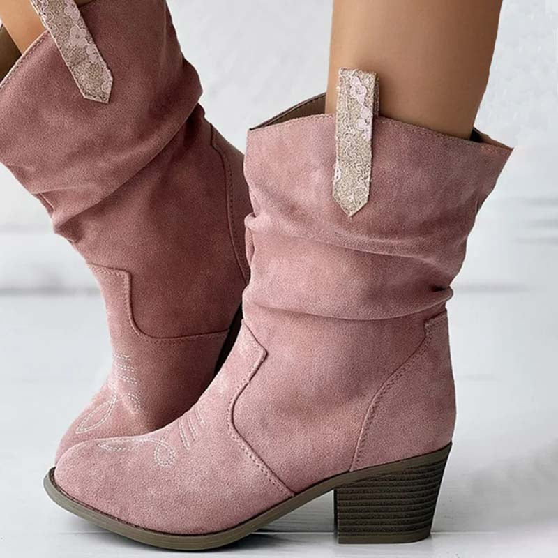 Valenzora | Vintage Boots with Chunky Heel