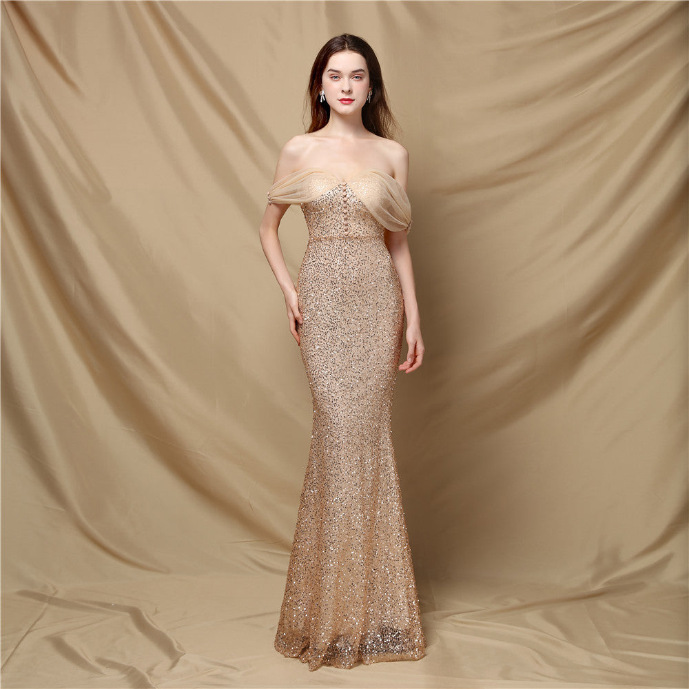 Valenzora | Classic off-the-shoulder evening dress for women