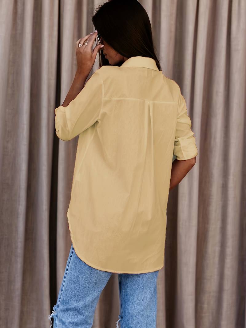 Valenzora | Solid, simple shirt with button placket at the front