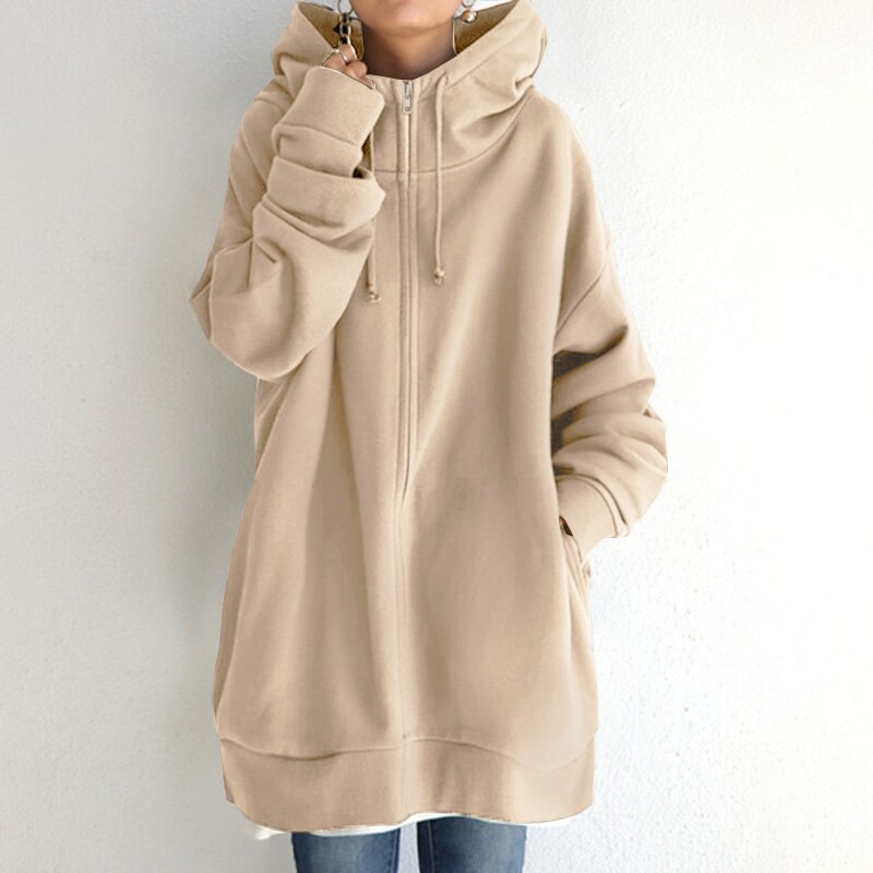 Valenzora | Cozy winter pullover hoodie in plus size