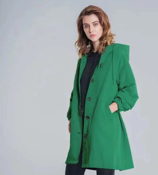 Oversized Kapuzen-Windbreaker-Regenjacke