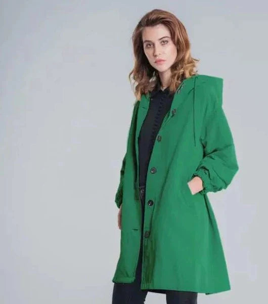 Oversized Kapuzen-Windbreaker-Regenjacke