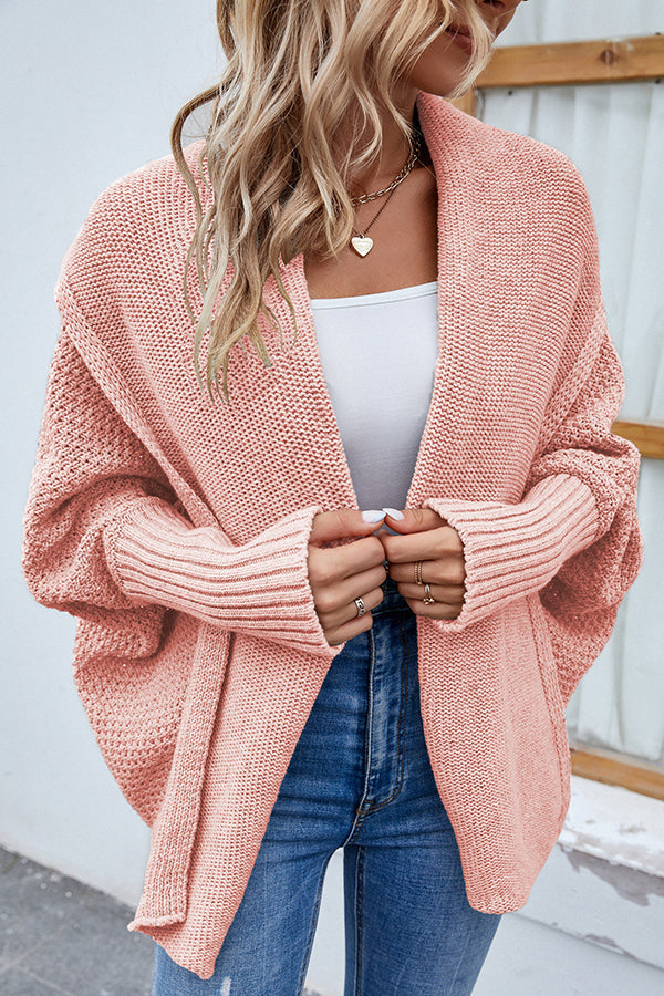 Valenzora | Elegant autumn knit cardigan with dolman sleeves for women