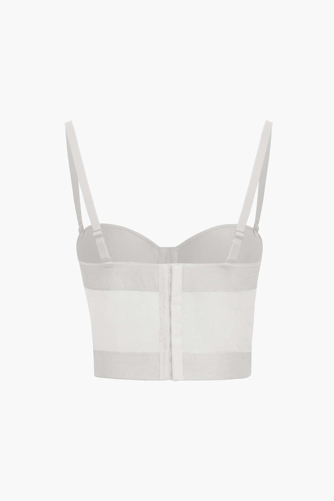 Valenzora | Figure-hugging bustier top with underwire cups and transparent mesh structure
