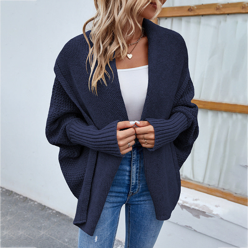 Valenzora | Strickjacke für Damen - Oversize-Passform mit großem Kragen und Fledermausärmeln