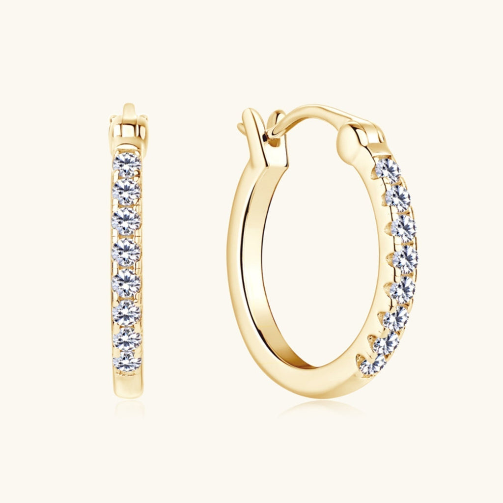 Valenzora | 925 Sterling Silver Moissanite Huggie Earrings