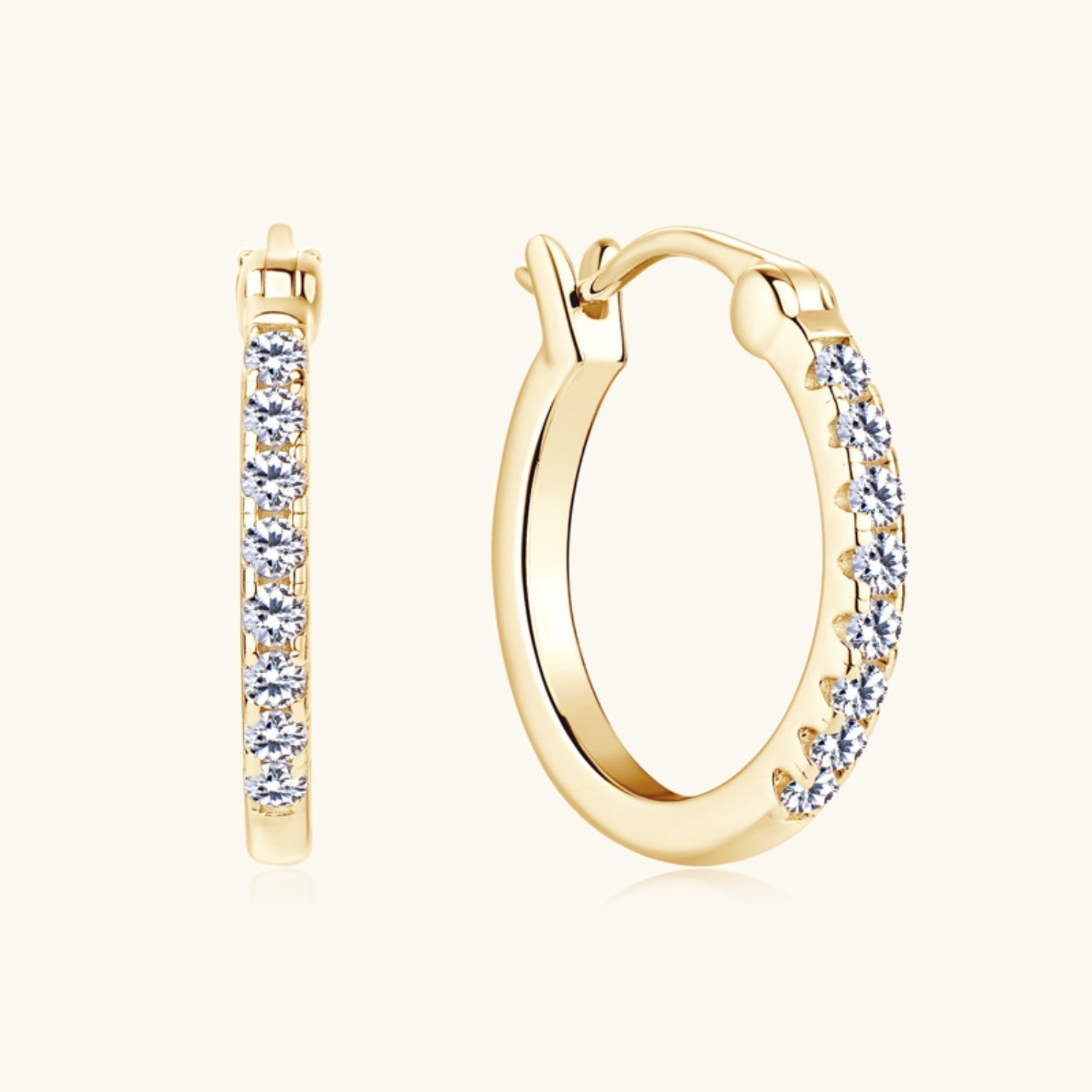 Valenzora | 925 Sterling Silver Moissanite Huggie Earrings