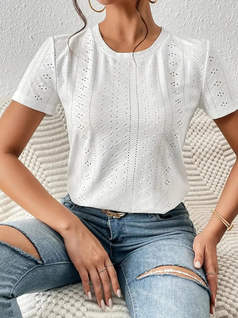 Valenzora | Casual round neck T-shirt for spring