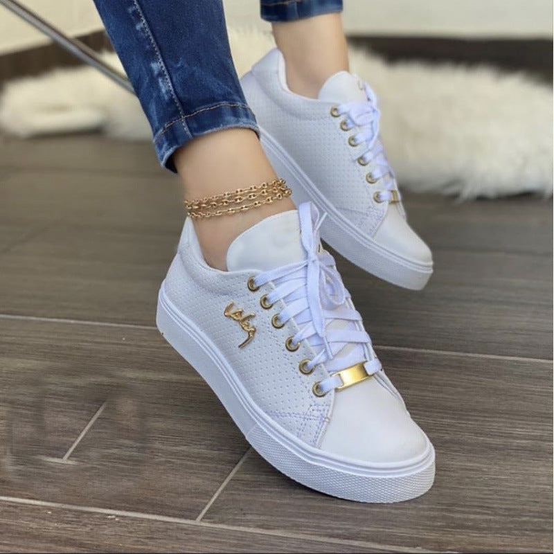 Valenzora Damen-Sneaker: Flache, atmungsaktive Schnürschuhe für Mädchen"