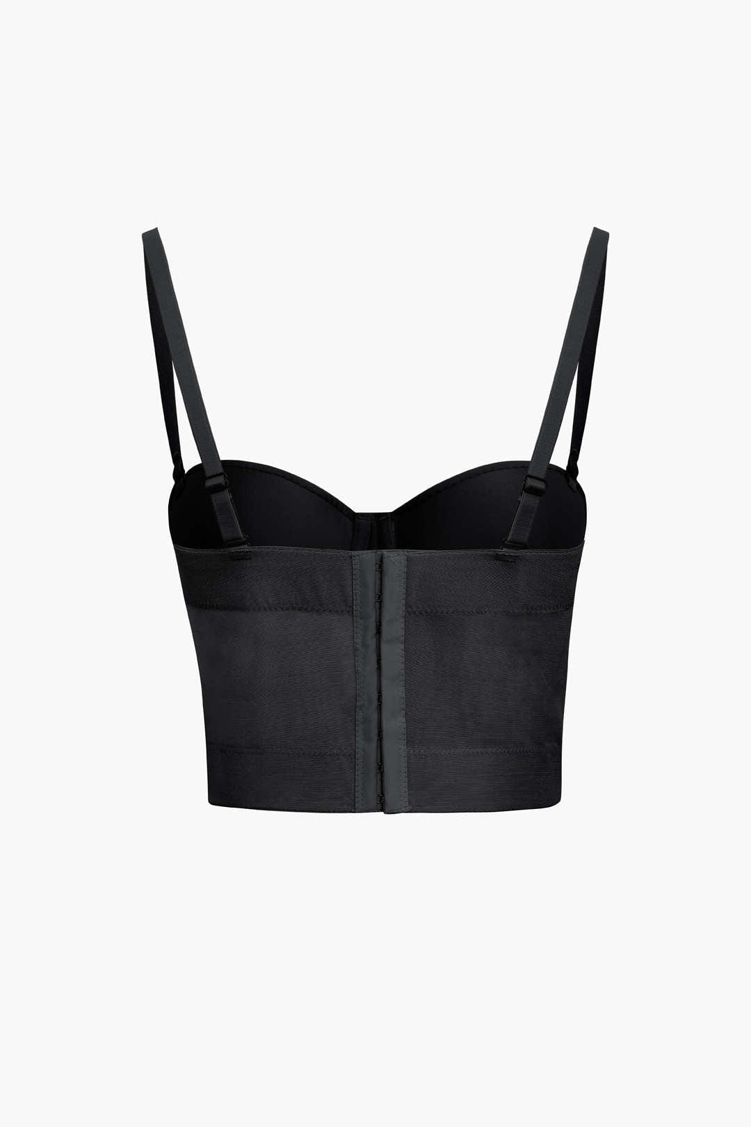 Valenzora | Figure-hugging bustier top with underwire cups and transparent mesh structure