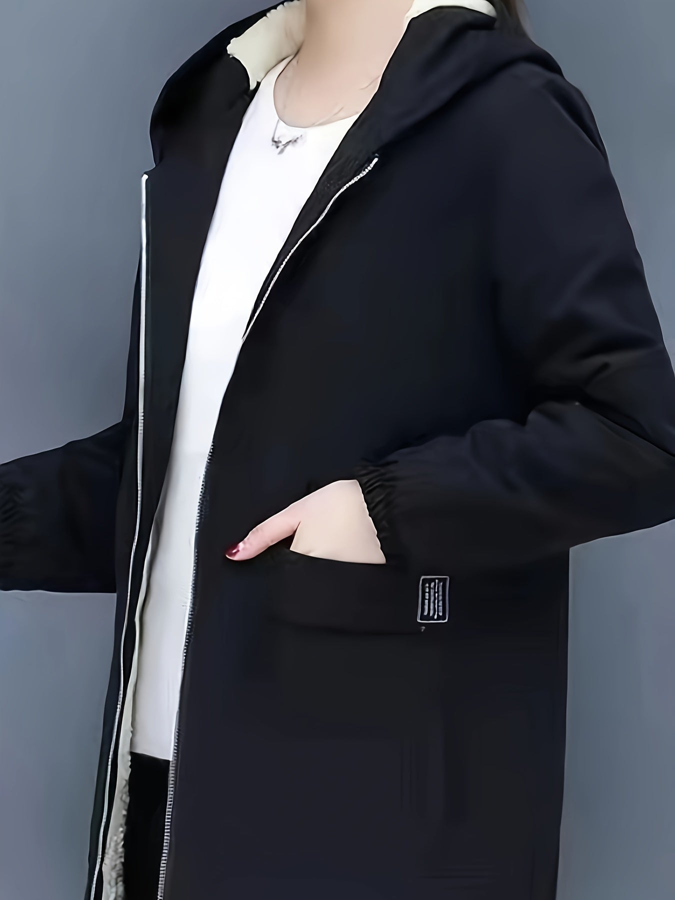 Valenzora | Women's hooded coat - black casual jacket