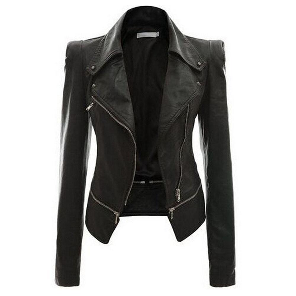 Valenzora - Women's asymmetrical zip-up motorcycle jacket with a tailored cut