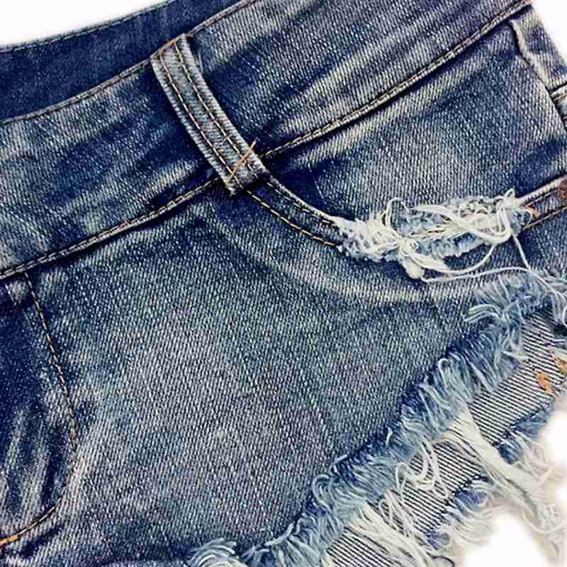 Valenzora | Light blue low waist micro mini denim shorts