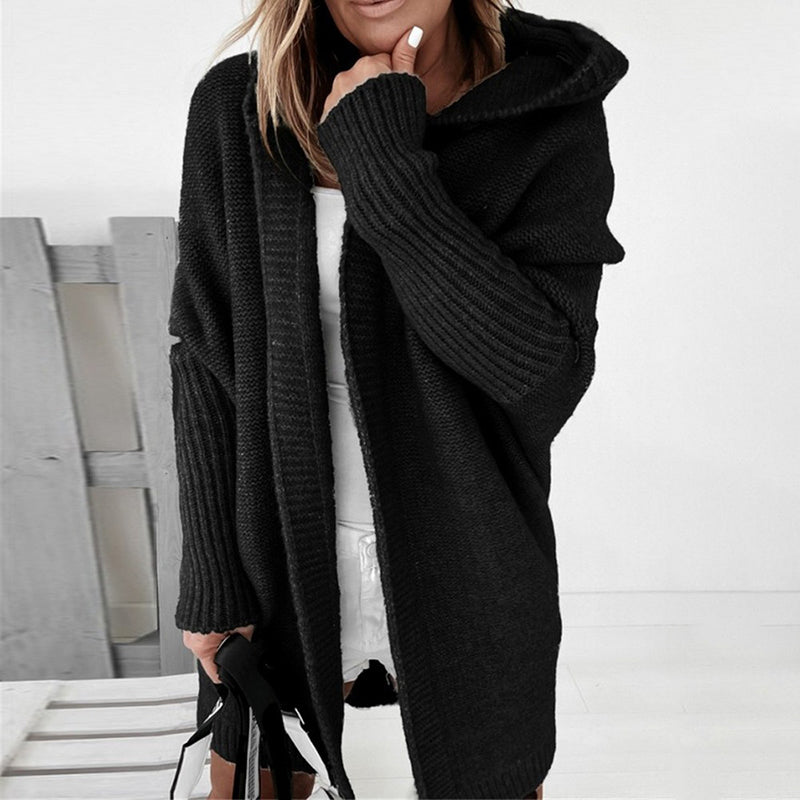 Valenzora | Long-sleeved open cardigan with hood