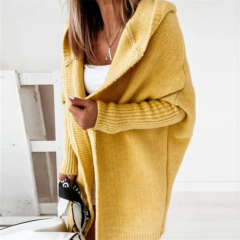 Valenzora | Long-sleeved open cardigan with hood