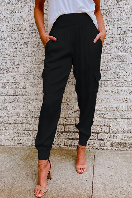 Valenzora | Rosiedress Fashion Style High Waist Satin Trousers with Pockets