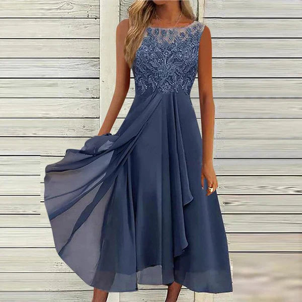 Valenzora | Chiffon Midi Dress for Women - Airy & Graceful
