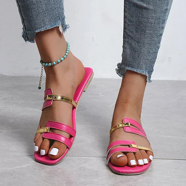 Valenzora - Stylish flat sandals with a trendy design | Women's multi-strap sandals
