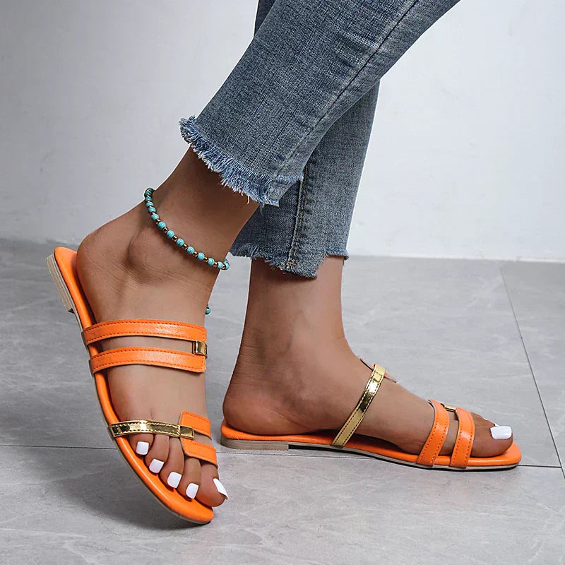 Valenzora - Stylish flat sandals with a trendy design | Women's multi-strap sandals