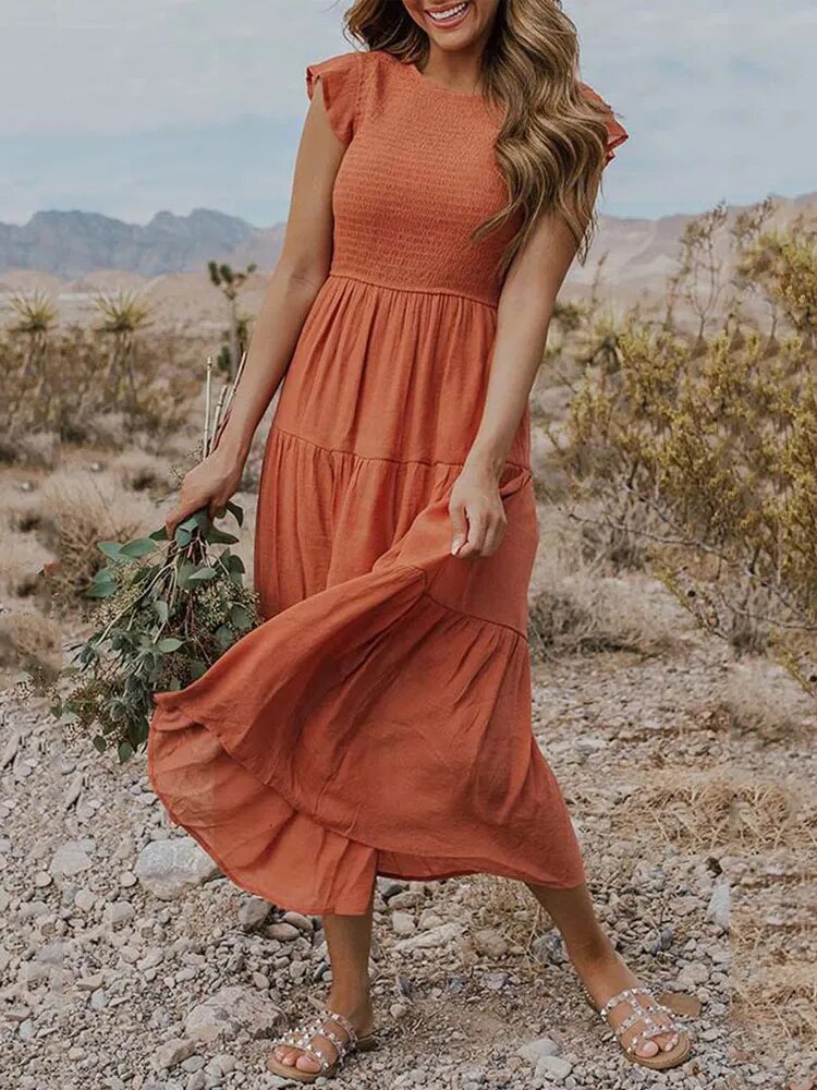 Valenzora | Summer dress with ruffle details and pockets