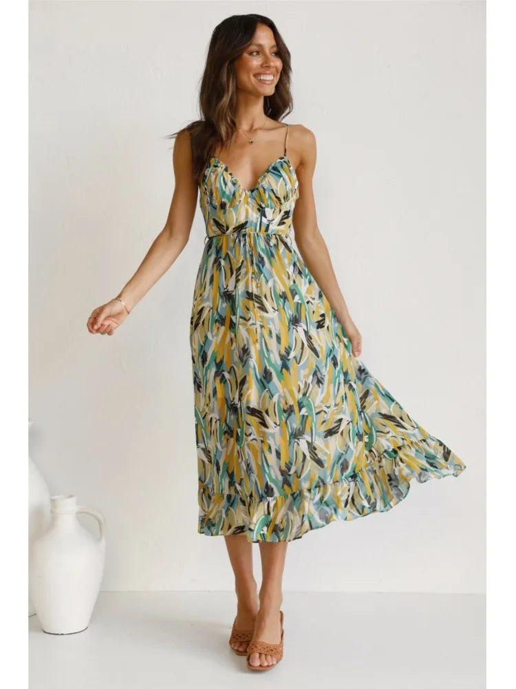 Buntes Midikleid