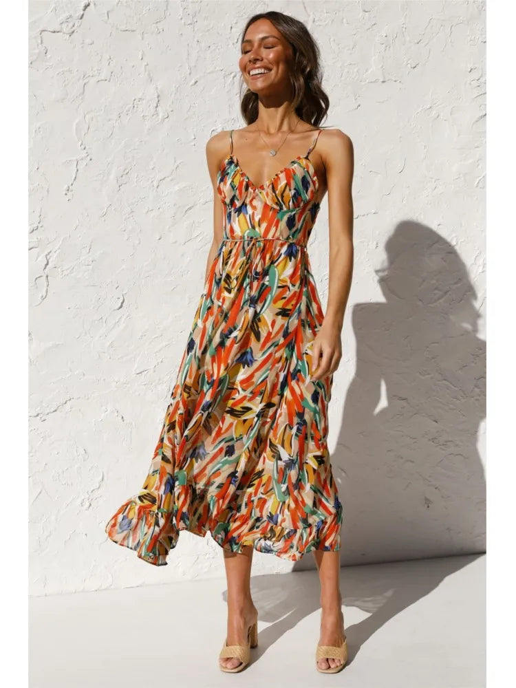 Buntes Midikleid