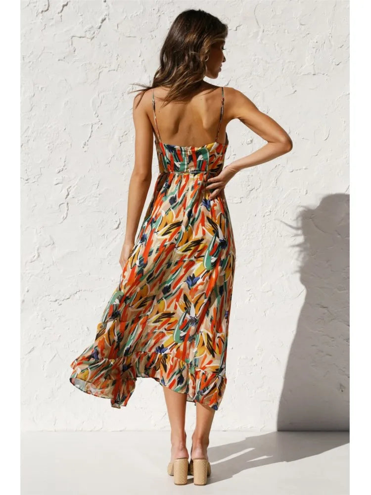 Buntes Midikleid