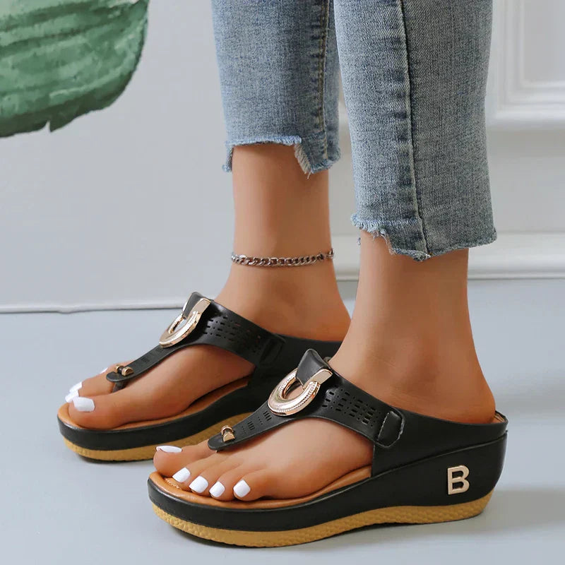 Valenzora- Women's Roman sandals with wedge heel and platform