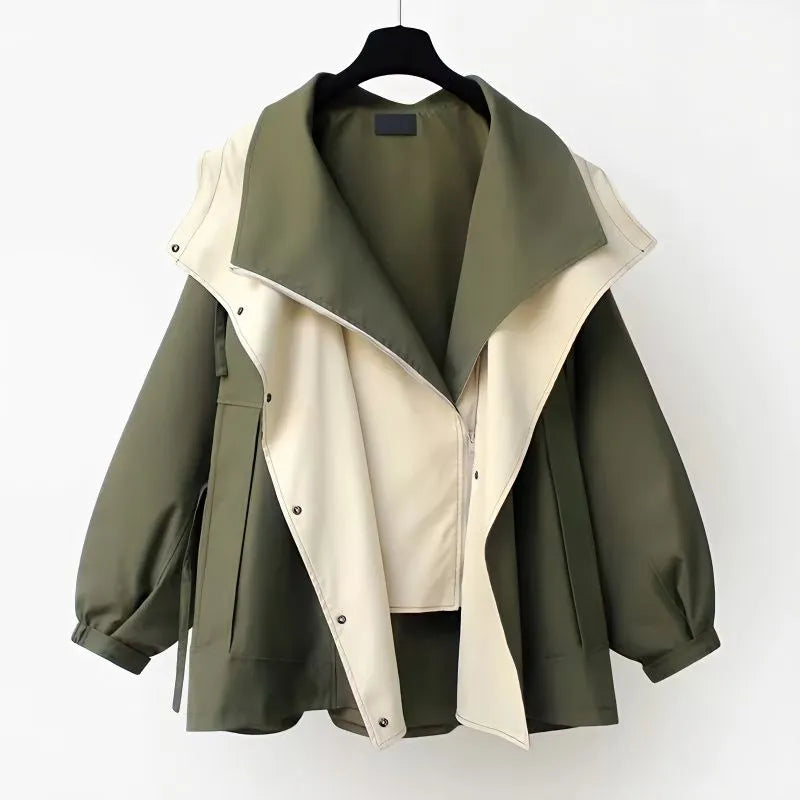 Valenzora - Loose-fitting trench coat with hood