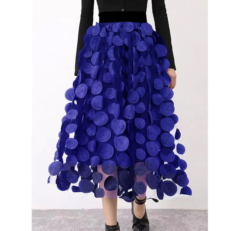 Valenzora | Chic skirt made of polka dot and tulle patchwork