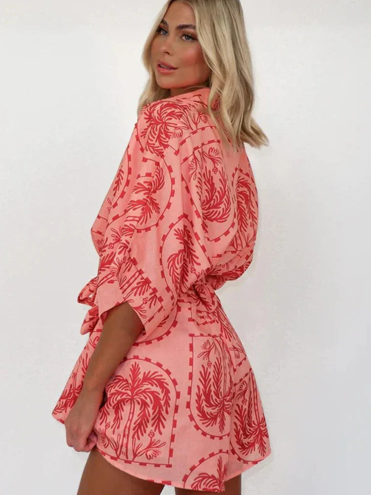 Lässiger, weit geschnittener Playsuit mit Muster