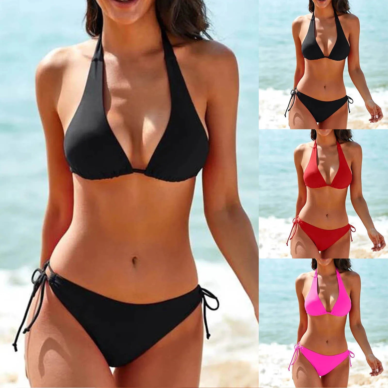 Valenzora – Klassischer schwarzer Neckholder-Bikini