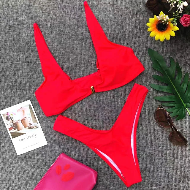 Valenzora | Ribbed, Padded Push-up Bikini Set