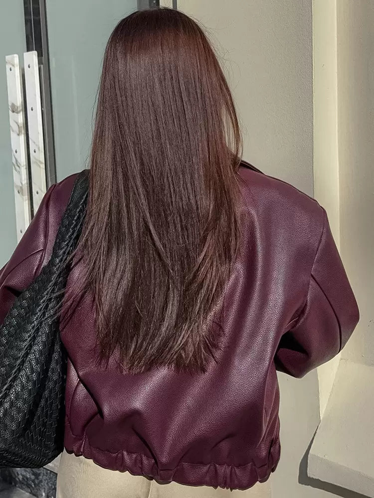 Valenzora | Women's leather jacket - modern and chic