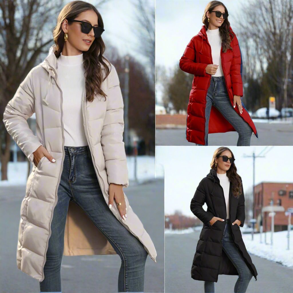 Valenzora | Long Jacket with Hood and Quilted Lining
