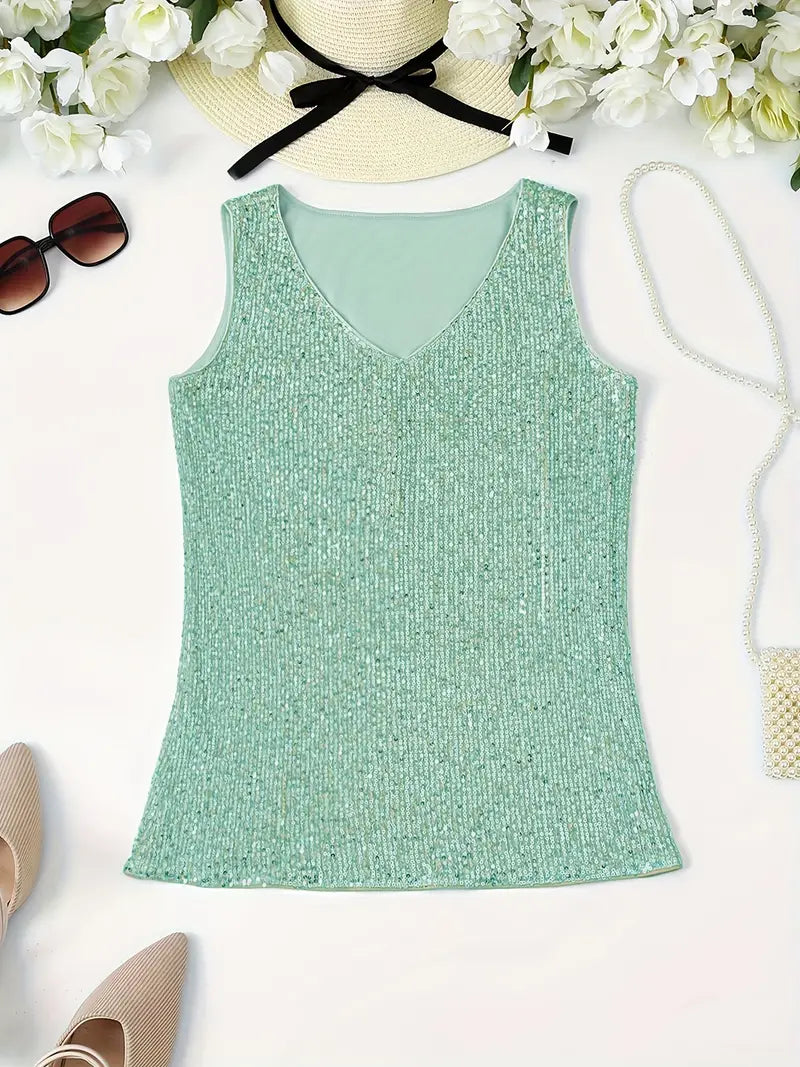 Valenzora | Elegant sleeveless top with sequins