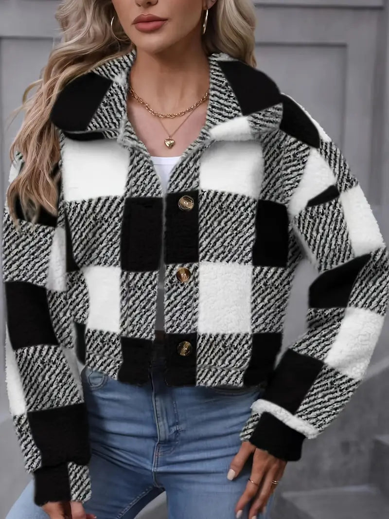 Valenzora | Bequeme Winterjacke mit langen Ärmeln und Knöpfen | Warme Oberbekleidung für den Winter