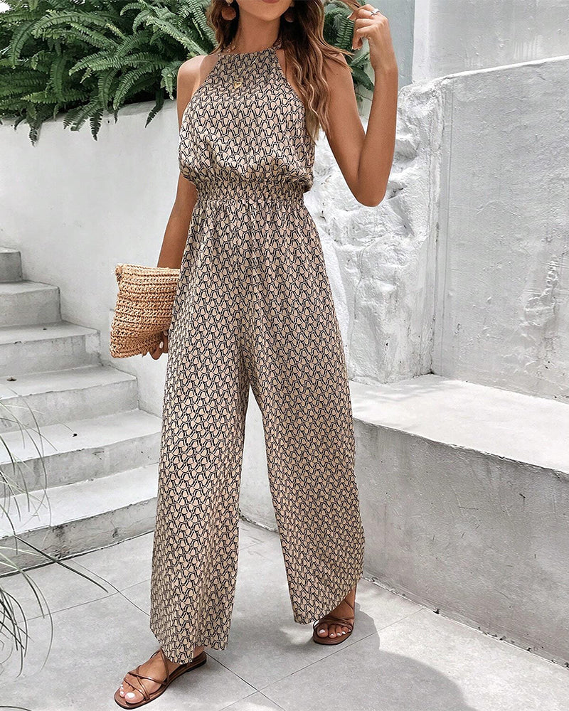 Valenzora | Sleeveless jumpsuit with hanging neck strap
