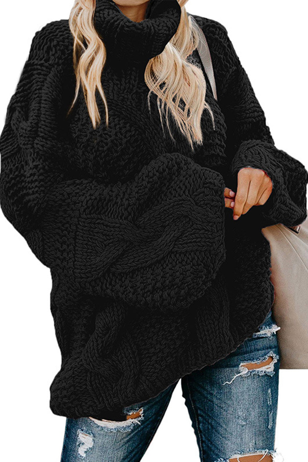 Valenzora Twisted Knit Langarm-Pullover
