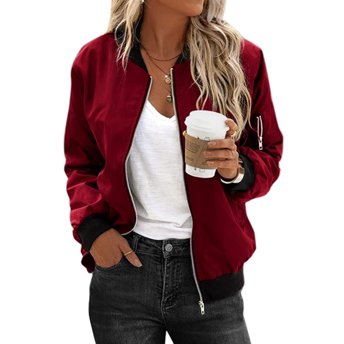 Valenzora | Casual Zip Bomber Jacket for Women