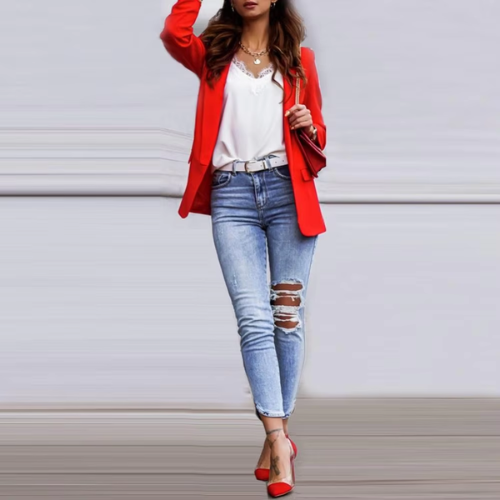 Valenzora | Stylish women's blazers with single button closure, ideal for work